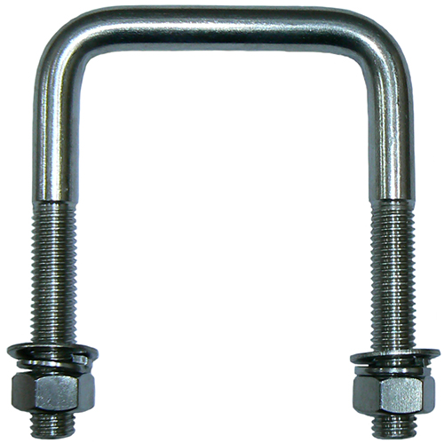 316 stainless steel U-bolt, incl. nuts/washers – M12 x 1.75 x 60mm thread with 76mm x 100mm capability